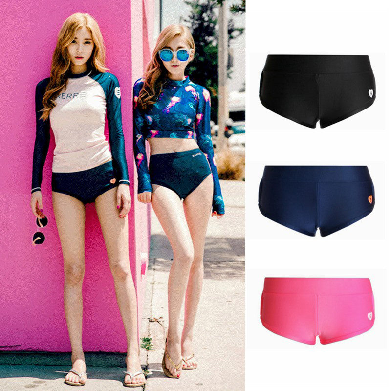 Koreya split wetsuit qadın üçbucaqlı üzgüçülük mayoları yay sıx çimərlik bikinisi seksual üzgüçülük mayoları ekspozisiyaya qarşı şort