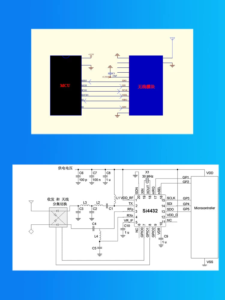 Mikrokontroller inkişaf lövhəsini dəstəkləyən SI4432 simsiz modul STM32 STM8L151 IAP15W N76E00
