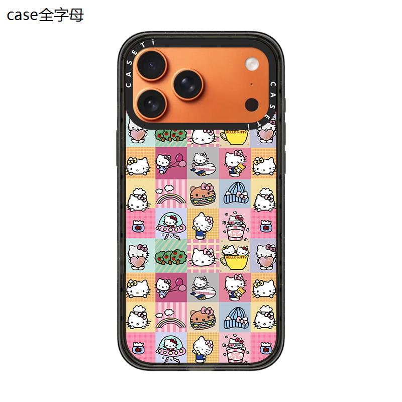 CASE Hello Kitty Hamburger Etiket Telefon Qutusu, iPhone 17 Pro Max Telefon Qutusu ilə Uyğundur 16/15/14 Plus, Trend Brend, Populyar Onlayn Məşhur Stil, Maqnit Əlavəsi