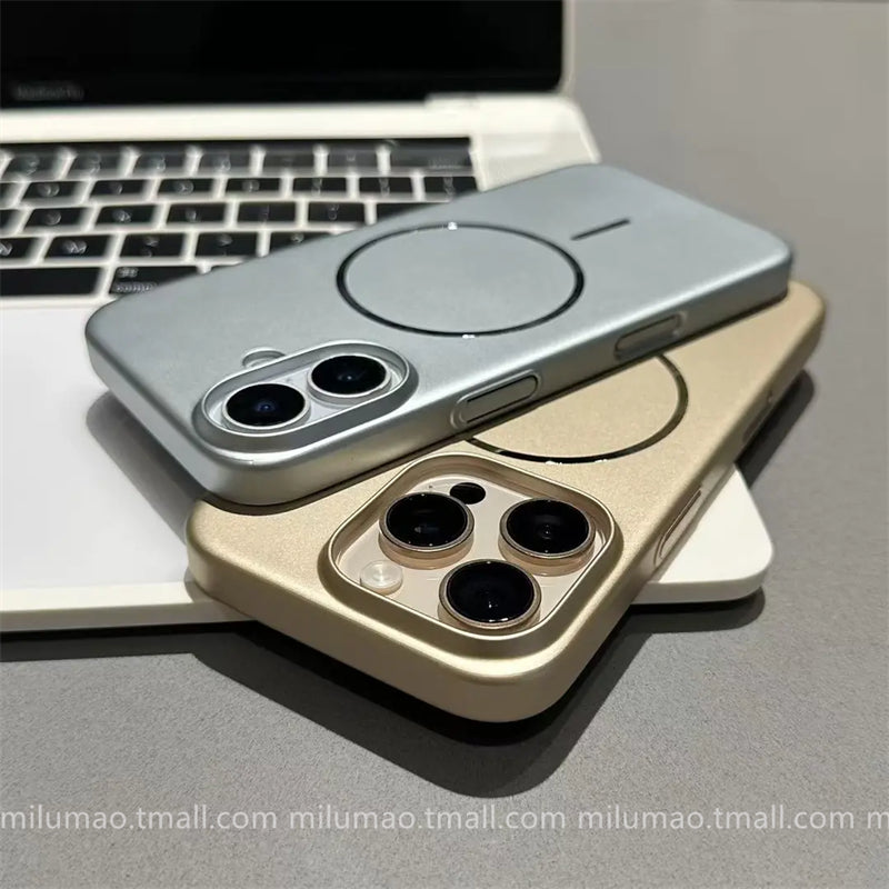 ins qabaqcıl maqnit metal teksturası Apple 17ProMax mobil telefon üçün korpus iPhone16pro yeni model 11 barmaq izi əleyhinə 12 kişi və qadın 13 cüt 14plus hər şey daxil 15promax düşməyə qarşı çanta
