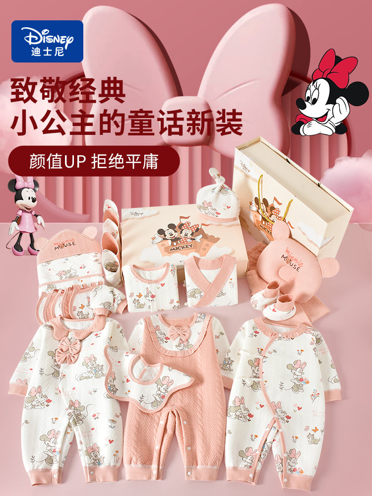Qız uşaqları üçün Disney körpə geyimləri hədiyyə qutusu dəsti, yeni doğulmuş körpələr və tam aylıq qeyd etmələr üçün yüksək səviyyəli bir hədiyyə.
