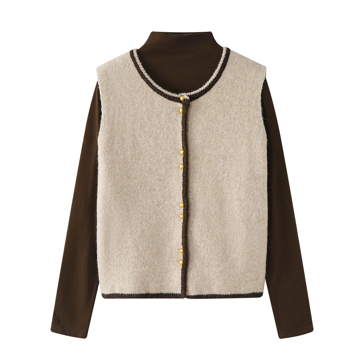 Cholisa Koreya üslubunda zərif iki hissəli qadınlar üçün dəst, jilet, alt qatlı toxunma uzunqol top, payız/qış