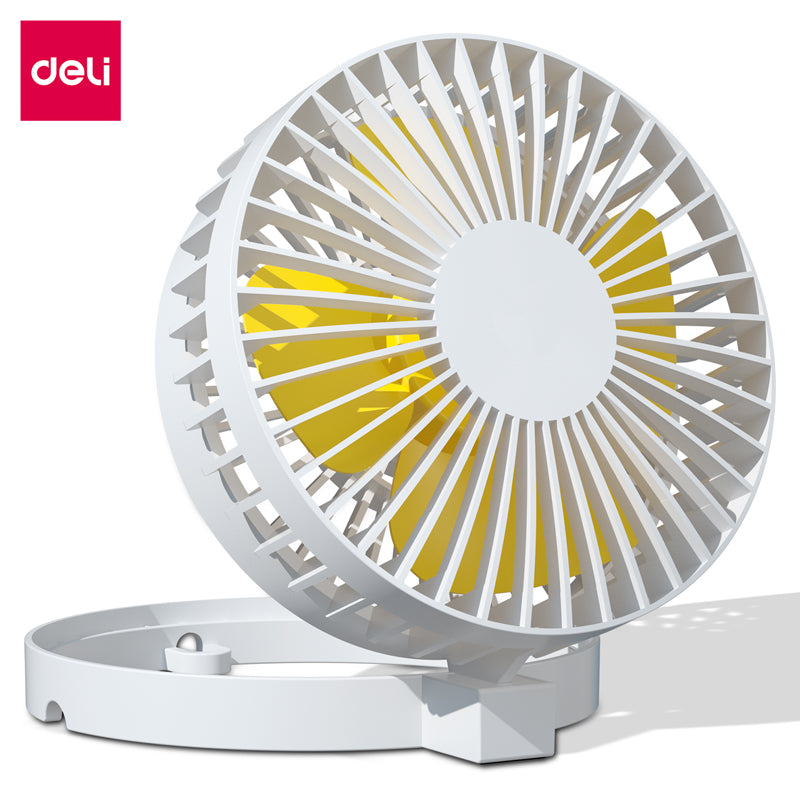 Deli usb mini fan 3682/6/8 ventilyator 6 düymlük masa üstü masa klipi təkrar doldurula bilən əl qatlanan tələbə yataqxanası aşağı səs-küylü mini soyutma stolu şaquli notebook soyutma ventilyatoru