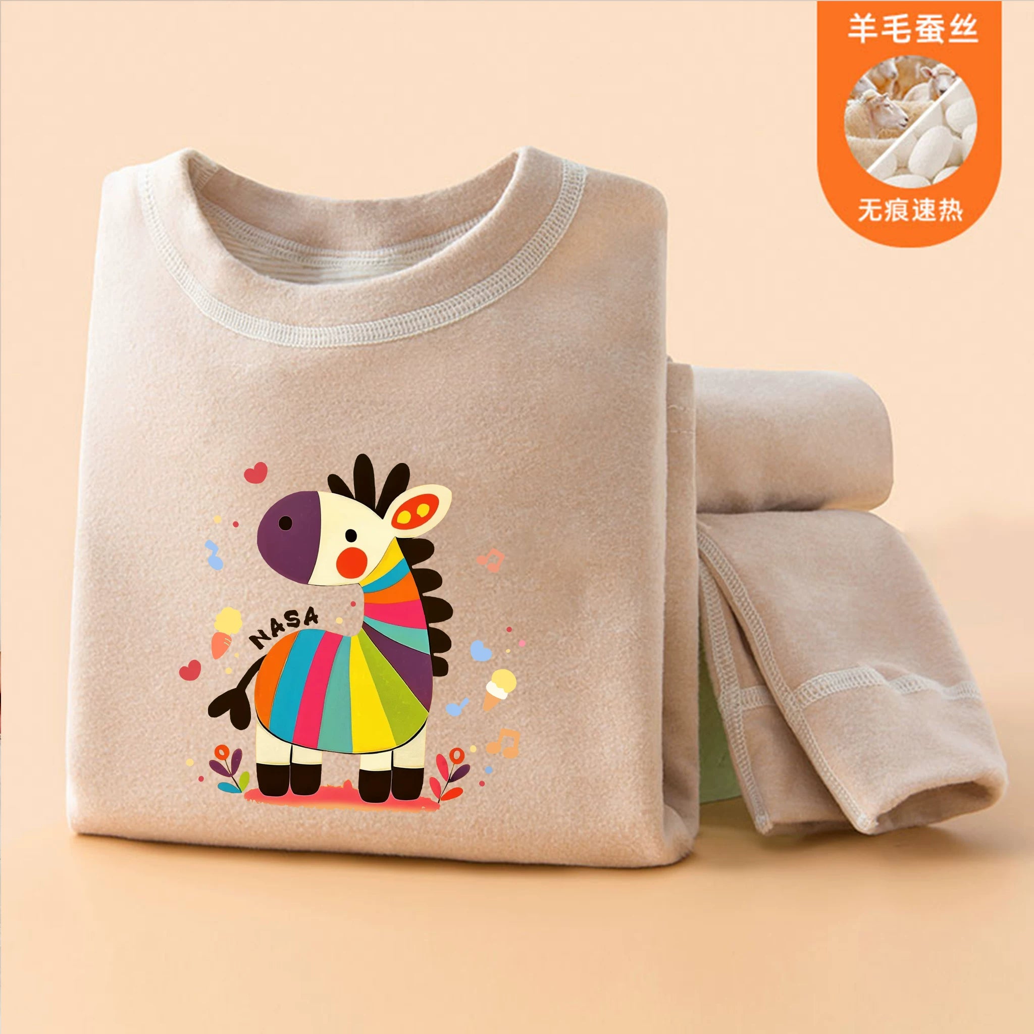 Uşaq termal alt paltarları dəsti, qırmızı, oğlanlar və qızlar üçün, 2026 At ili, ev geyimi, pijama.