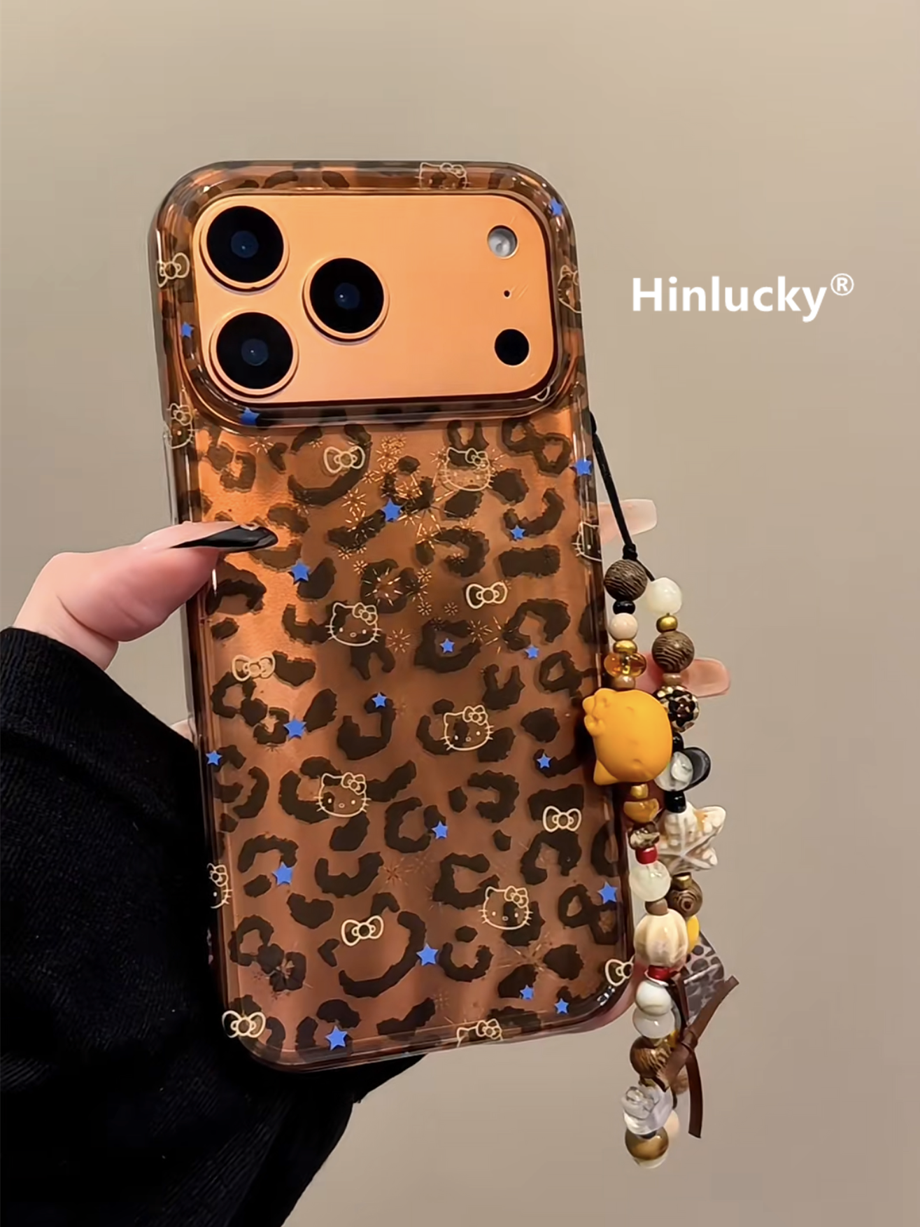 Hinlucky qəhvəyi bəbir çaplı mavi ulduz pişik Apple 17 üçün uyğun mobil telefon qutusu iphone16promax yeni 15 ikiqat qat 14 düşməyə qarşı qoruyucu örtük 13 əl daşıma zənciri 17pro super gözəl görünüş