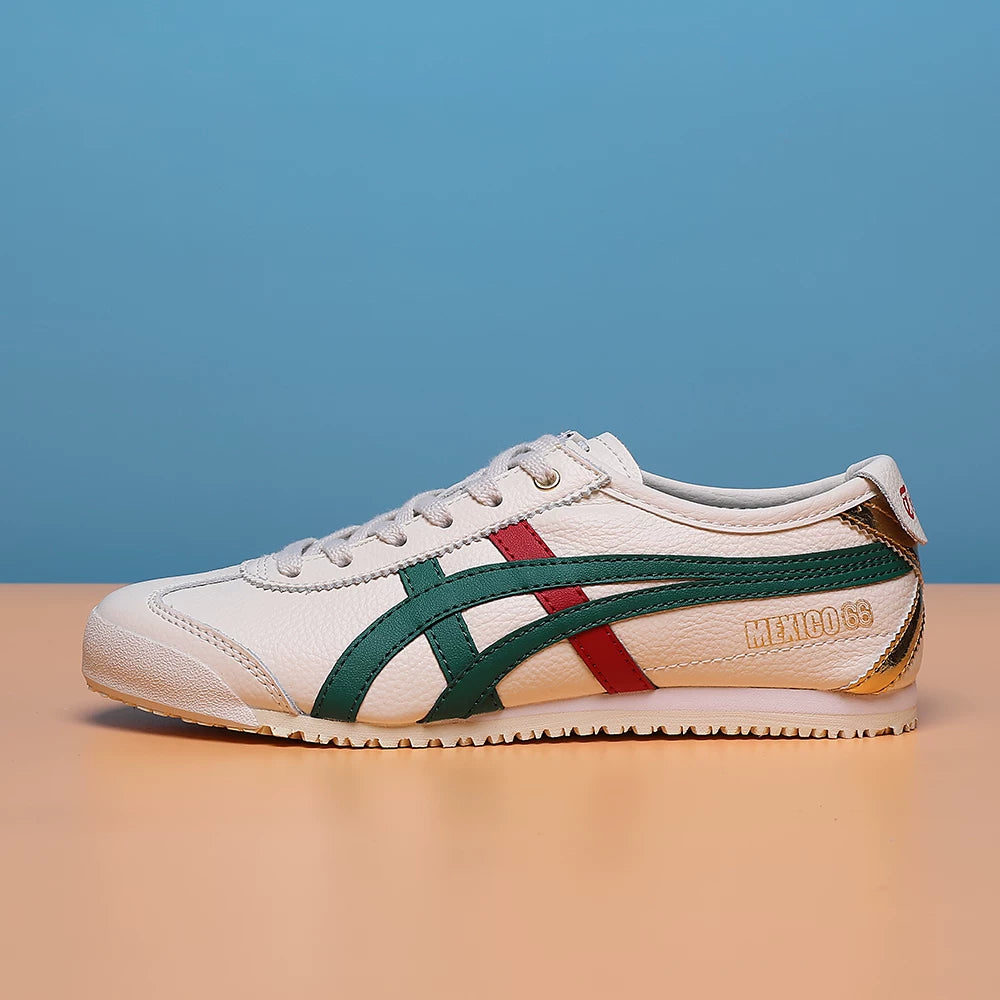 Klassik Kuijia Mexi 66 Tiger Zolaqlı Yapon Stilində Kişilər və Qadınlar üçün Sürüşkən Dəri Ayaqqabılar, Agande Təlim Ayaqqabıları