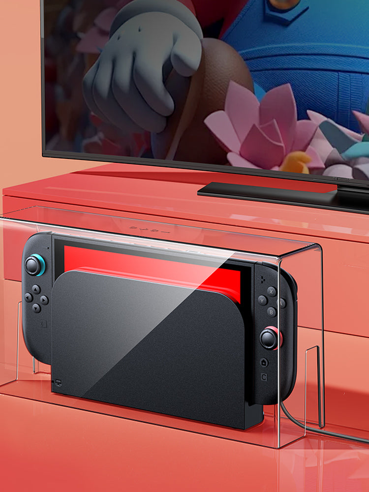 Youchengbang Switch toz örtüyü Nintendo keçidli konsol oyun konsolu baza qutusu ns qoruyucu qapaq oled shell akril örtük saxlama çantası şəffaf örtük aksesuarları üçün uyğun quraşdırmasız