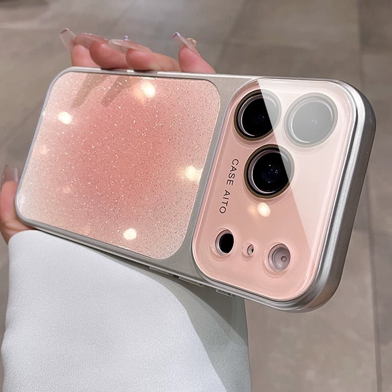 Apple 17promax mobil telefon qutusu üçün uyğundur, yeni iphone16pro ikincidən 17-yə qədər böyük pəncərə kamerası açarı hər şey daxil olmaqla 15 ləkələnmiş gradient parıltısı 14:00 yüksək səviyyəli niş yüngül lüks qadın gözəl görünüşlü qutu