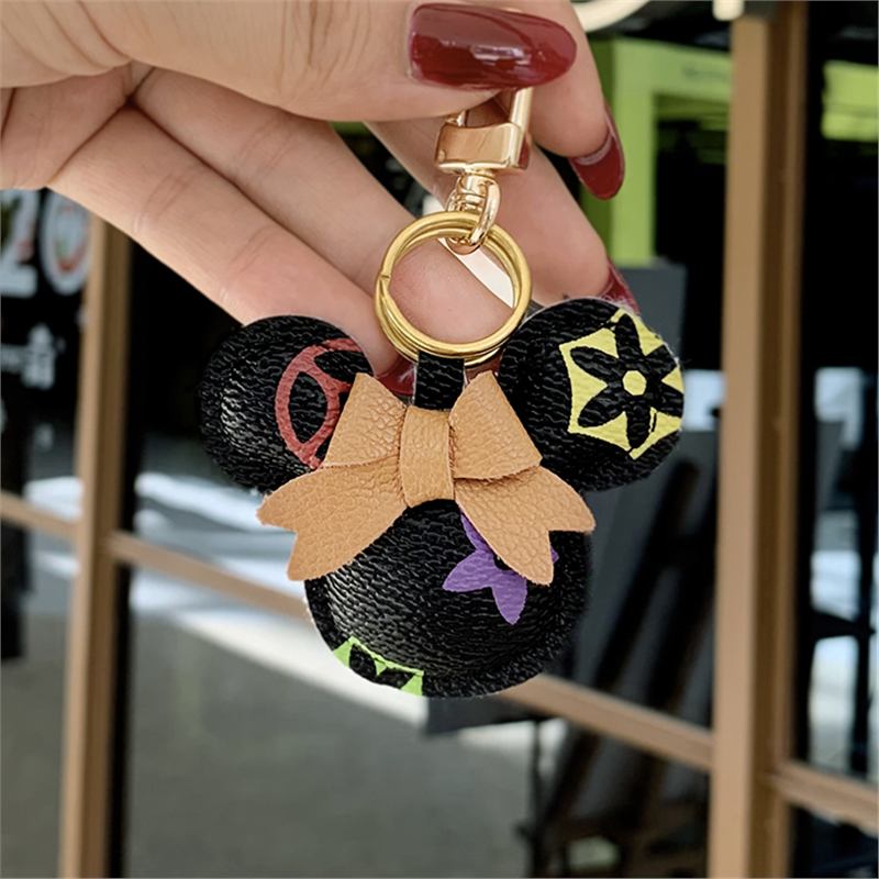 LV&GEDETE Rəsmi Flaqman Mağazası Avtomobil Açar Zəncir Kulonu Mickey Mouse Pom-Pom Açar Zəncirli Çanta Bəzək