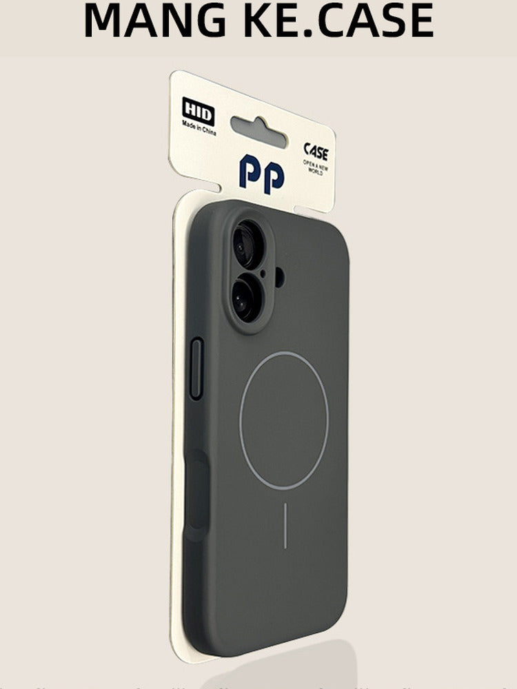 Apple 16promax mobil telefon üçün uyğun yeni 17 maye silikon tpu materialı iphone16pro kömür boz maqnit emiş yüksək səviyyəli 15 niş 14 lüks 13 sadə 12 cüt 3c sertifikatlı ip