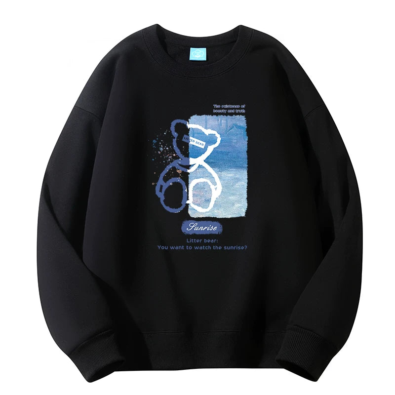 GLM Kişi və Qadınlar üçün Yun Astarlı Dəyirmi Yaxalı Sviter, Payız/Qış İstiliyi, Ağır Çəkili Stil, Amerika Boş Forması, Dəbli Brend Əsas Qat, Kişi Geyimləri