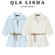 Chola-nın qadınlar üçün fransız üslubunda, çox şirin və unikal iki hissəli köynək və kamzol dəsti, yay üçün mükəmməldir.