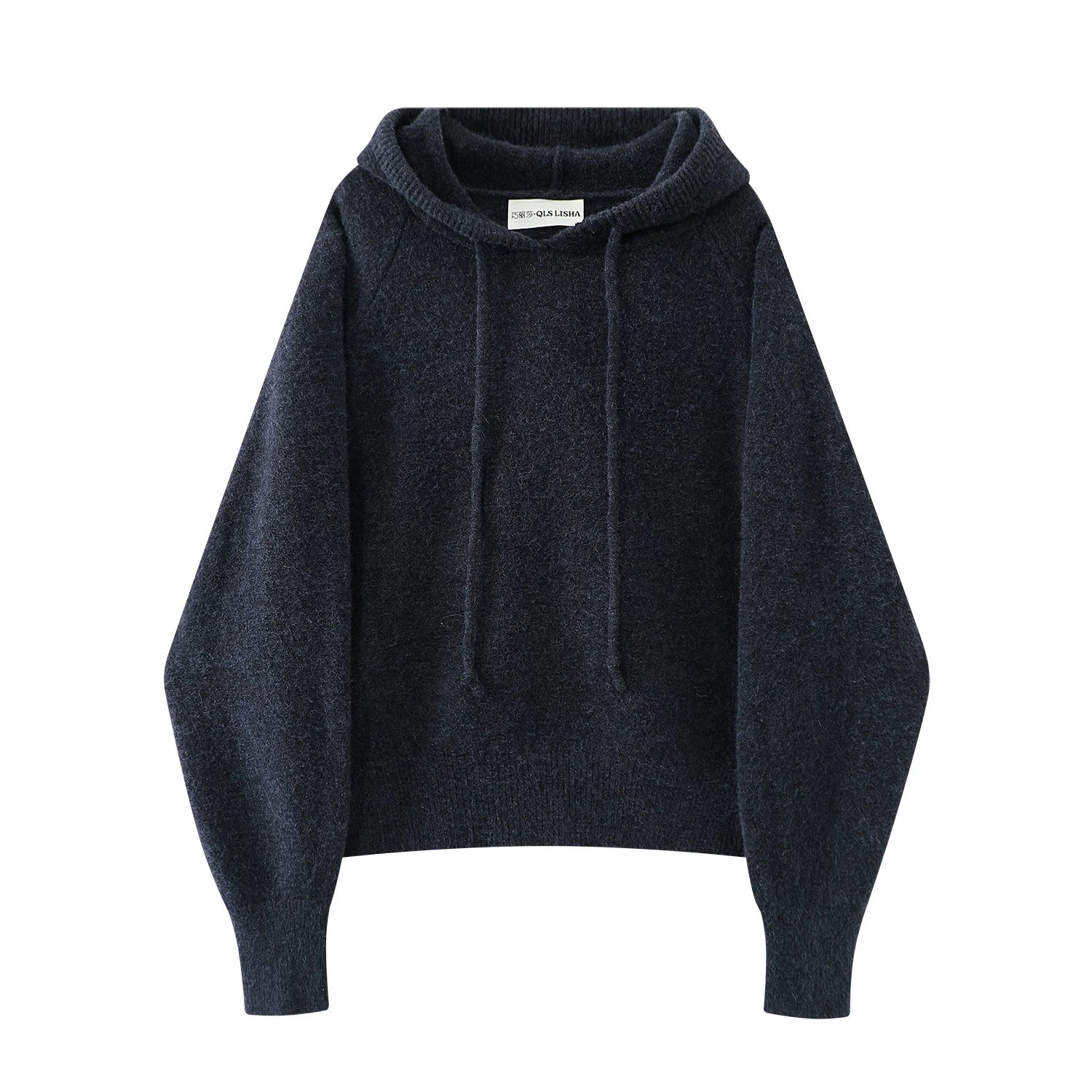 Cholisa-nın qadınlar üçün zərif qəhvəyi rəngli başlıqlı sviter, payız və qış üçün mükəmməldir, əsas qat toxunmuş üst hissə.