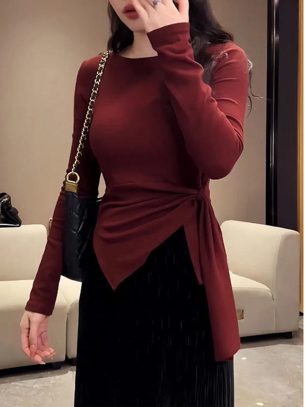 German style new Korean fashion, long-sleeved, irregular tie-dye shirt for spring, autumn and winter, loose daily top