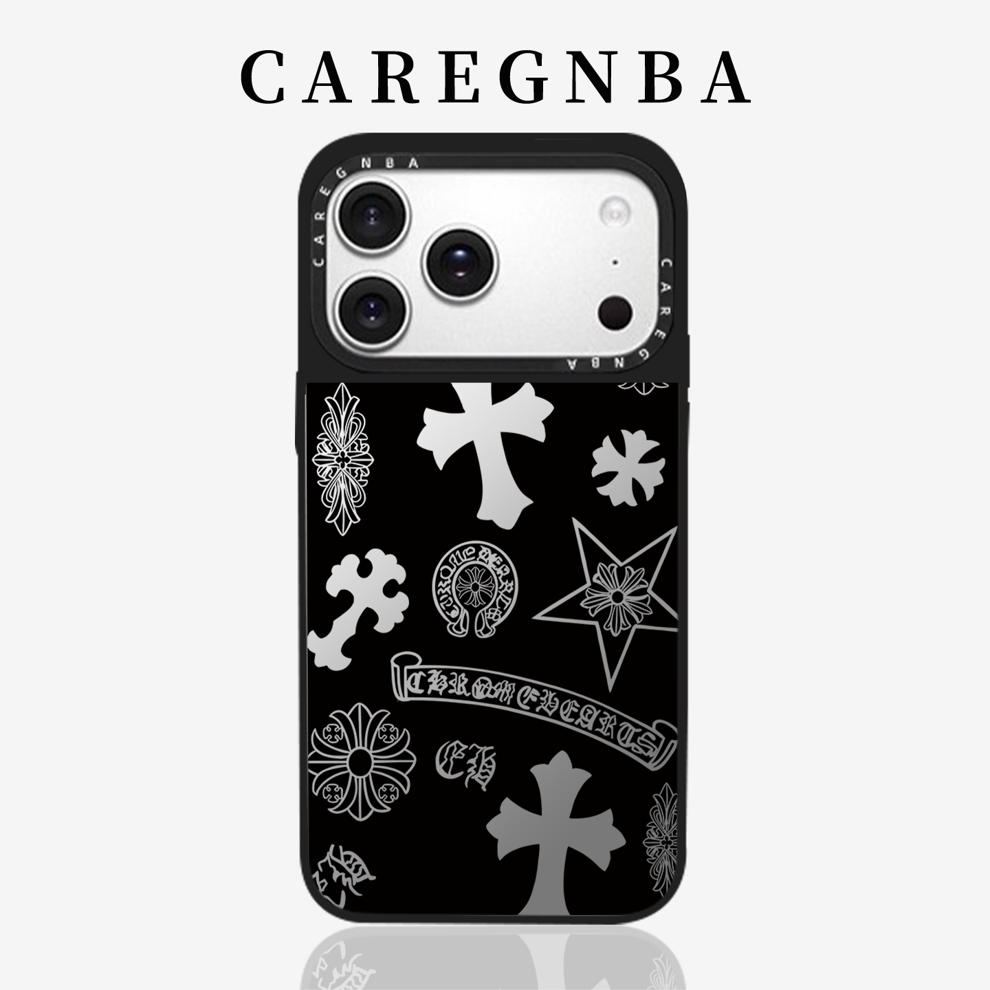 CAREGNBA kobrendli incəsənət yüksək səviyyəli Crow Heart Cross Apple 17ProMax cib telefonu üçün korpus iPhone16pro maqnit 14plus güzgü 15 payız əleyhinə 12 internet məşhuru 11 moda 13