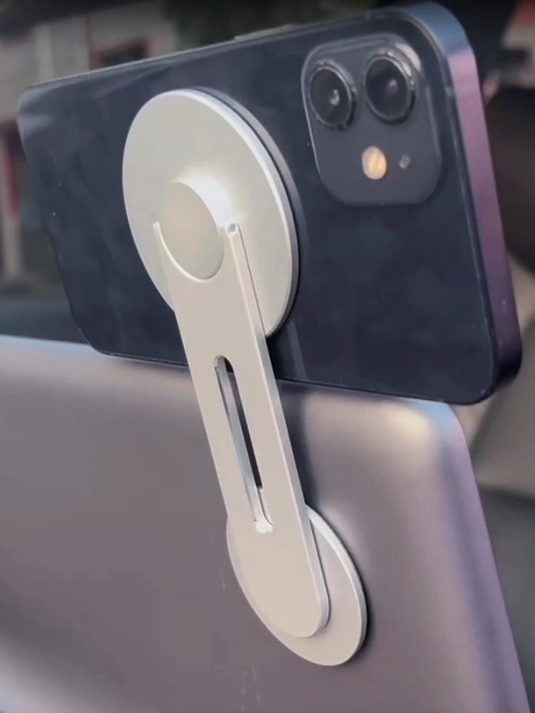 Tesla Model 3/Y/X/S yeni enerji nəqliyyat vasitələri ilə uyğun olan bu alüminium ərintisi mərkəzi idarəetməli üzən ekran naviqasiyası MagSafe mobil telefonu maqnit çevirən və fırladan çoxfunksiyalı aksesuar