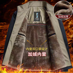 Ağacdələn Qış Yeni Yaxalıqlı Gödəkçə Kişilər üçün Orta Yaşlı və Yaşlılar üçün Yun Astarlı Qalın İsti Pambıq Gödəkçə Atalar üçün Qış Üst Geyimi