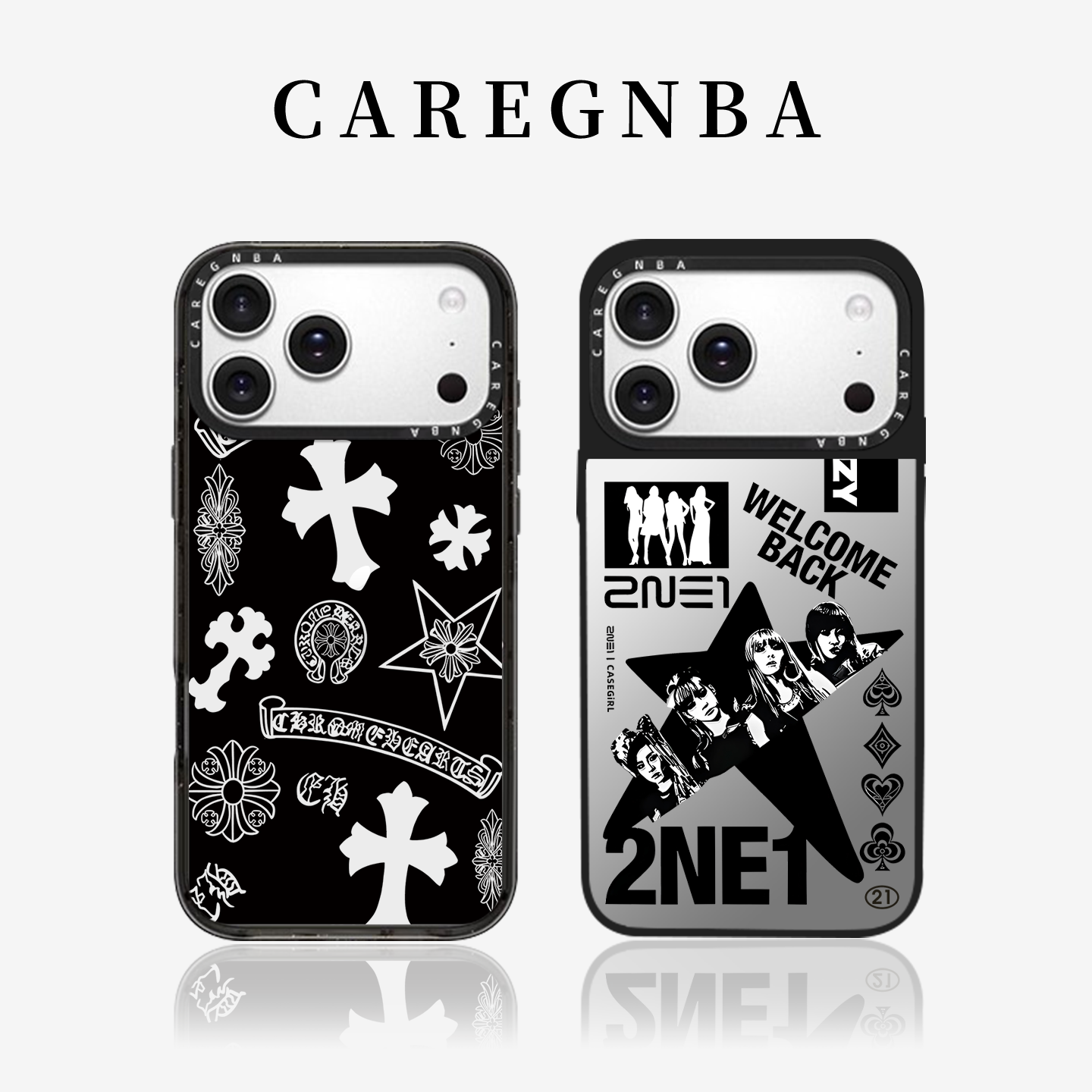 CAREGNBA kobrendli incəsənət yüksək səviyyəli Crow Heart Cross Apple 17ProMax cib telefonu üçün korpus iPhone16pro maqnit 14plus güzgü 15 payız əleyhinə 12 internet məşhuru 11 moda 13
