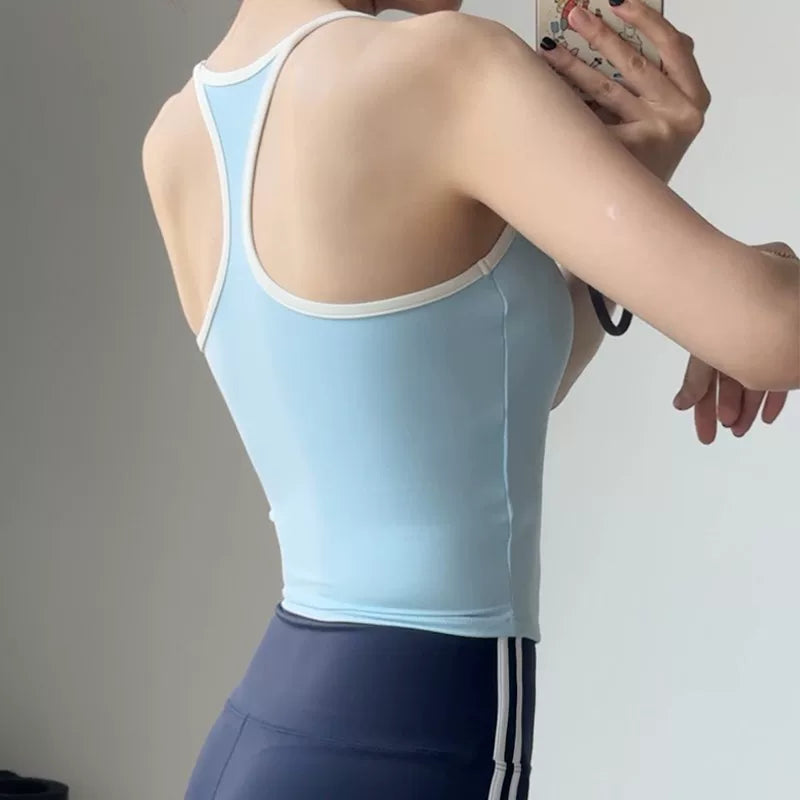 Yoyo gözəl arxa idman büstqalterini tövsiyə edir, sinə yastığı yoqa jileti zərbəyə davamlı fitnes büstqalterini yayda çalışan qadınlar üçün nəzərdə tutur