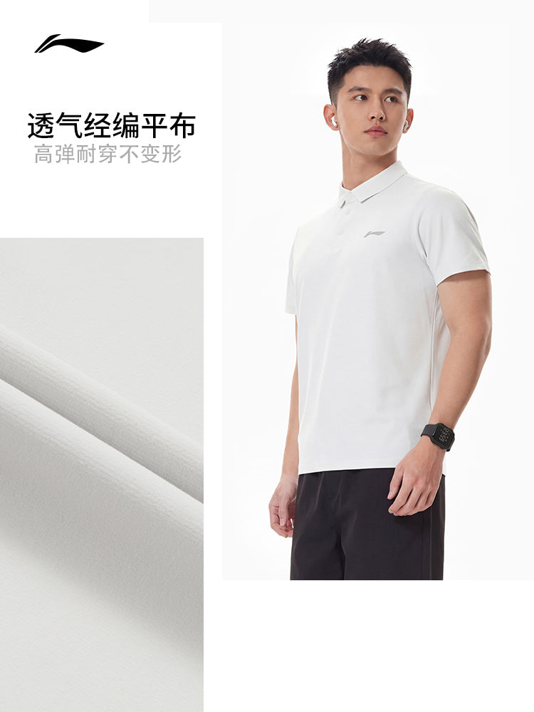 Li Ning Buz İpək POLO Köynək | Atalar Günü Hədiyyəsi Kişi Yay Yeni Dad Yarımqol Kişi İdman Qısaqol