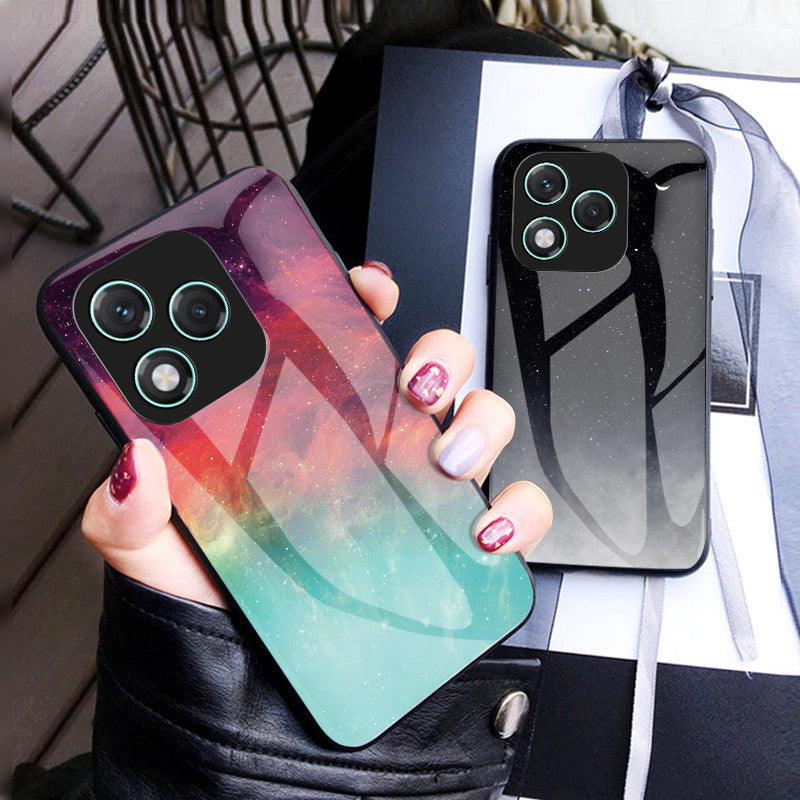 Boyalı şüşəli Honor 400 Lite telefon korpusu, Honor 400 Lite qoruyucu korpusu, xəyalpərəst ulduzlu səma tam örtüklü damcıdan qorunma ABR-NX1 shell N31C1 kişilər və qadınlar üçün yeni ultra nazik korpus, xarici versiya üçün uyğundur.