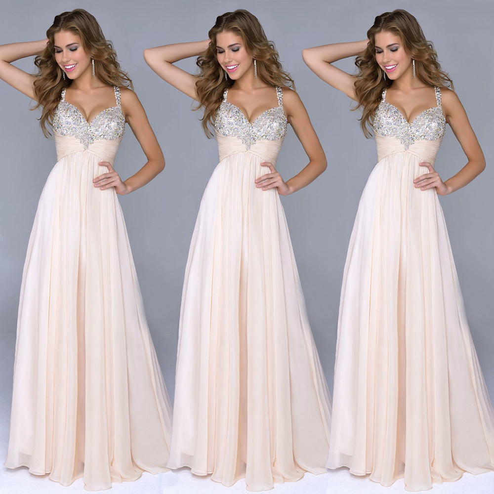 Qadınlar üçün seksual asma axşam donu, muncuqlu axşam donu, zərif yedək donu