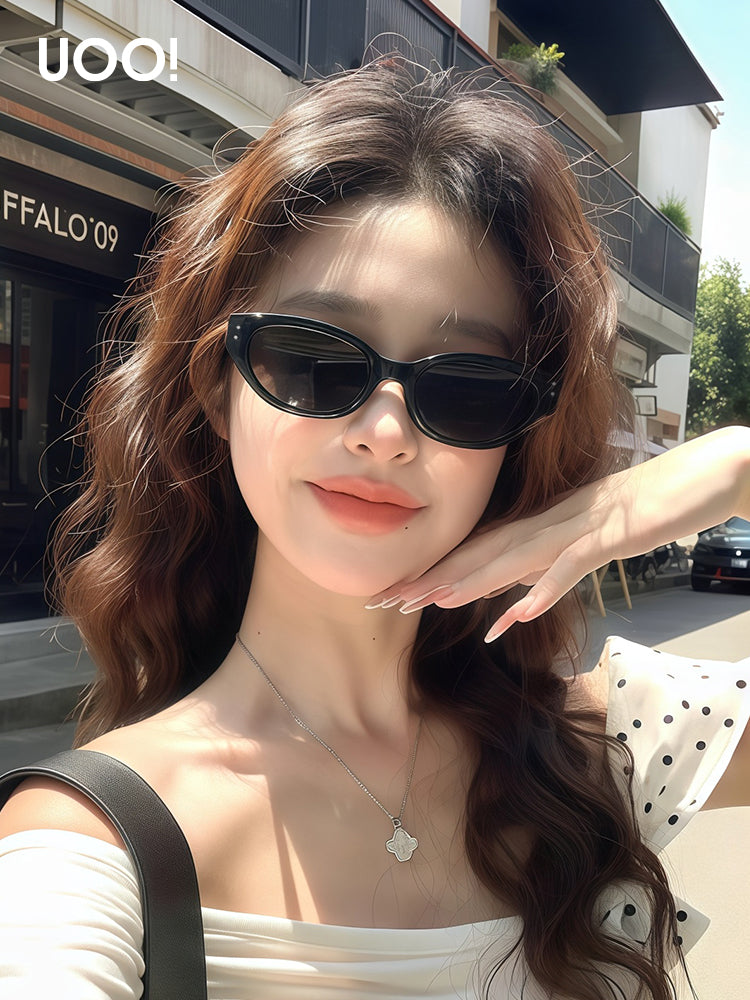 [Bloggerlə eyni stil] rokoko Zhang Ruonanın eyni üslublu pişik gözlü gün eynəyi qadın qütblü gün eynəyi günəşdən qorunma