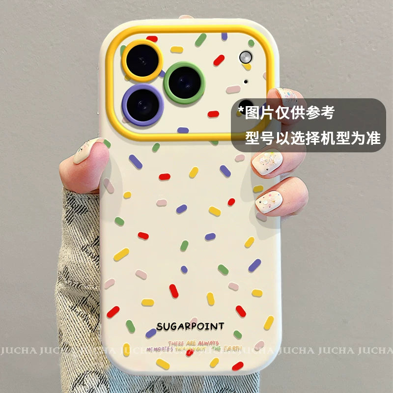 iphone17 mobil telefon qutusu üçün uyğundur, hər şey daxil olmaqla yeni ip16promax silikon yıxılmağa qarşı kəmər lanyard Apple 15por yüksək moda qadın 14plus qoruyucu örtük sevimli rəngli nöqtələr kiçik heyvanlar