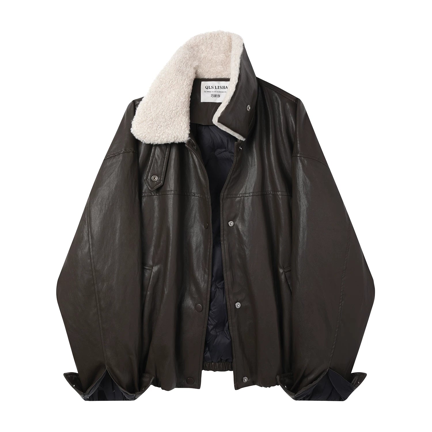 Cholisa Motosiklet Dəri Gödəkçəsi 2025 Yeni Payız və Qış Qalınlaşdırılmış, Yuyulmayan PU Dəri Qara İsti Aşağı Gödəkçə Qadınlar üçün