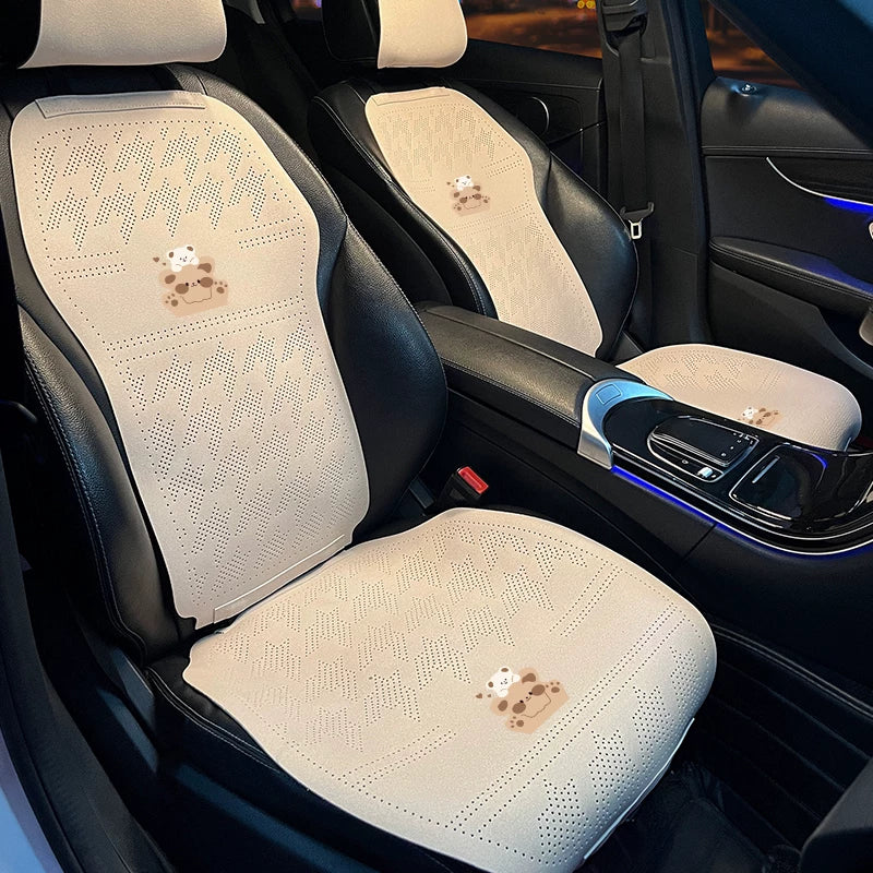 Qadınlar üçün avtomobil oturacağı yastığı, yay üçün havalandırılan və nəfəs alan soyuducu yastıq, zamşa yəhər yastığı, bütün fəsillər üçün, tək hissəli arxa oturacaq üzlüyü.