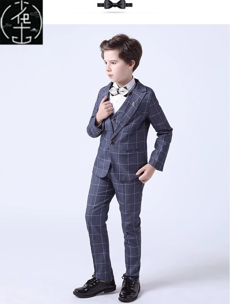 Uşaq oğlan kostyumu körpə oğlan rəsmi geyimləri gödəkçə şalvar dəsti