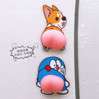 Crayon Xiaoxin avtomobil qapısı toqquşmaya qarşı stikerlər avtomobil sevimli çimdik butt silikon bamper zolağı açıq qapı anti-cızıq silmək dekorativ etiket