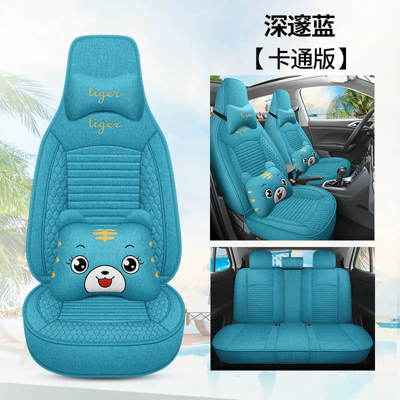 2025 BYD Hiace 07 DM-i Linen Fabric Seat Covers, All Season Universal Car Seat Cushions