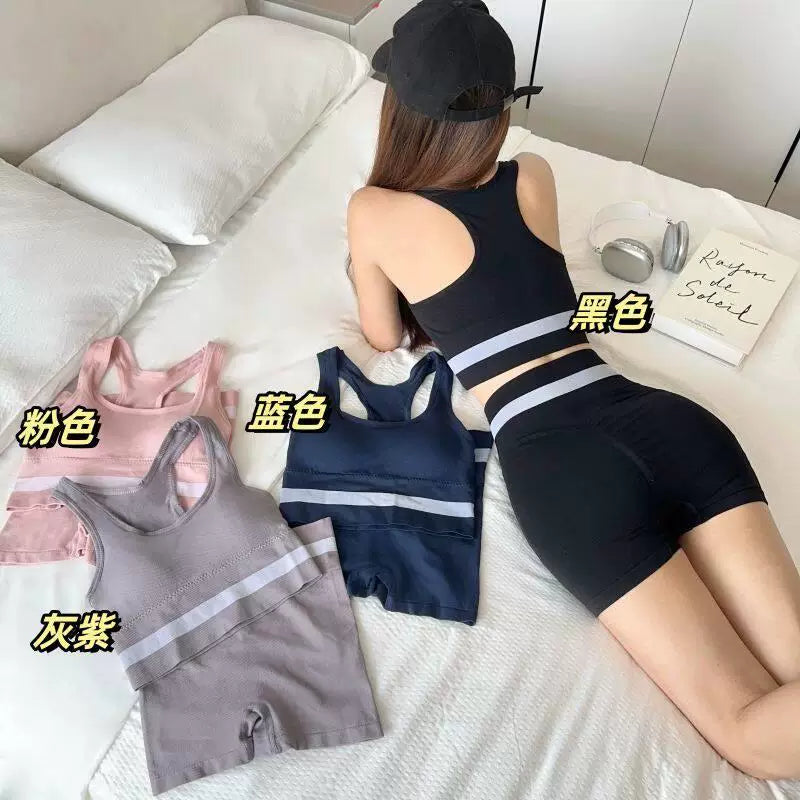 Qadınlar üçün yeni idman kostyumu, qarın dartma, yoqa, qaçış, fitnes, sinə yastığı, polad üzüksüz, arıqlama, təsadüfi iki parça dəst
