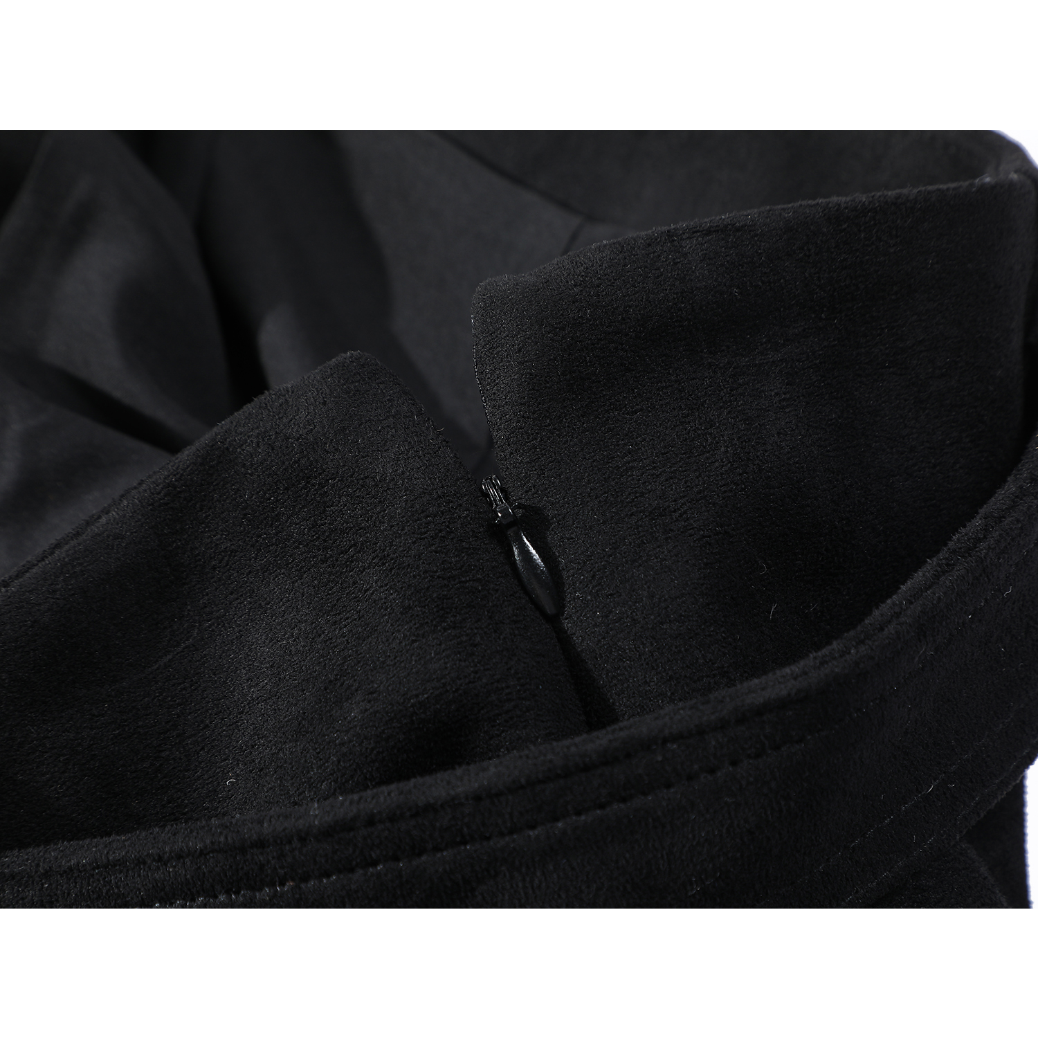 Cholisa Qara Midi Ətək 2025 Yeni Stil Zamşa A-xəttli Ətək Qadın Payız və Qış Zərif Çoxfunksiyalı Bədən Qısa Ətək