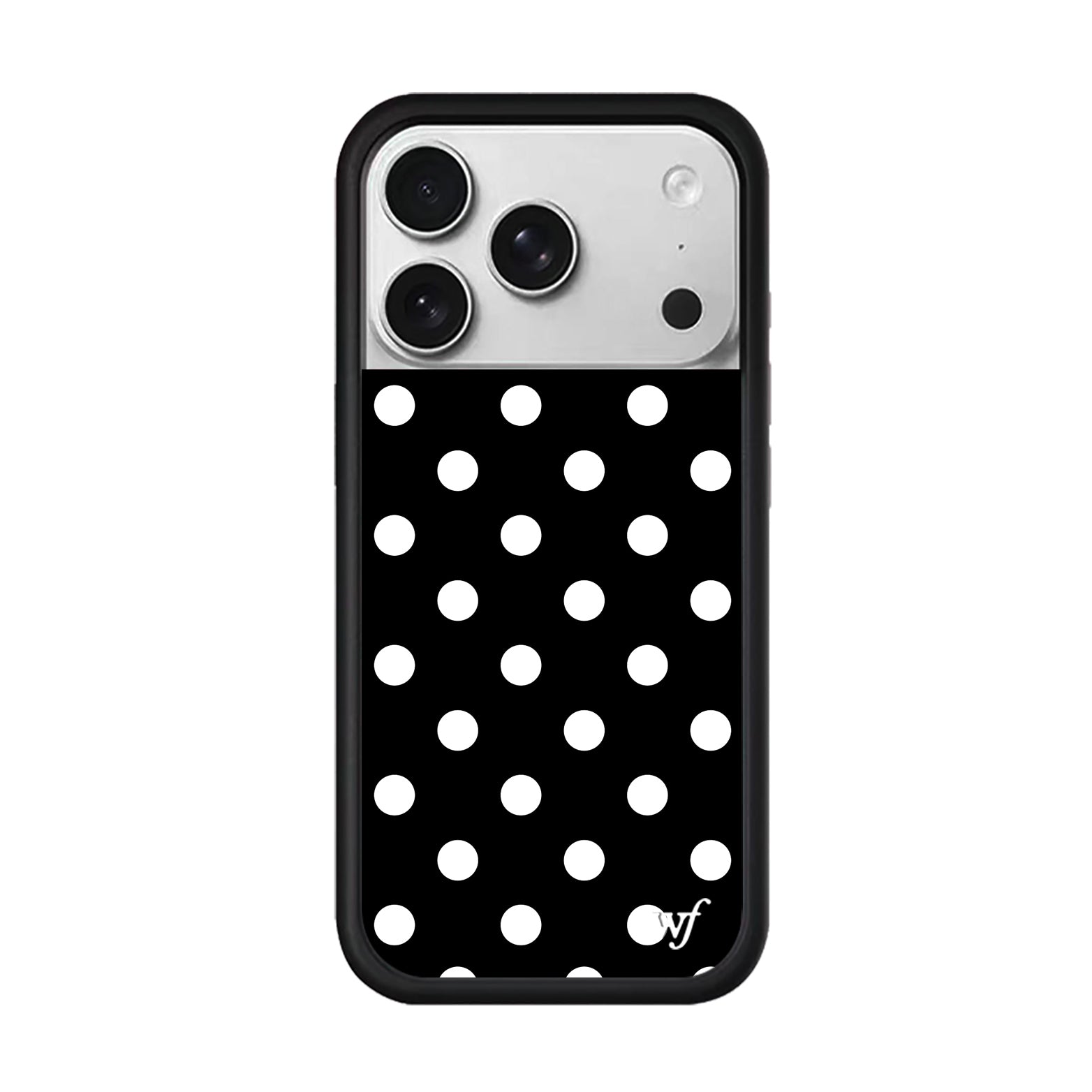 WFWE birgə markalı Polka Dots iPhone15/14/13ProMax/Plus Apple 16Pro mobil telefon üçün uyğun qara və ağ/qəhvəyi/sarı polka nöqtələri WF Avropa və Amerika modası düşməyə qarşı müdafiə