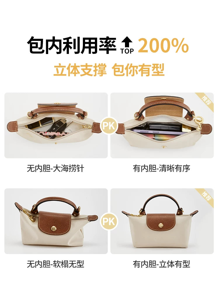 Longchamp mini köftə çantası liner longchamp Longchamp Dupont kağız ultra yüngül çiyin qayışı üçün uyğun sənətkarlıq emalatxanası
