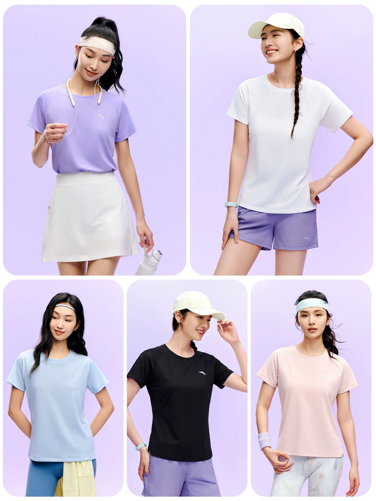 ANTA tez quruyan köynək nəfəs ala bilən qısaqol köynək qadınlar üçün yay yeni badminton yoqa geyimi qaçış fitness idman top