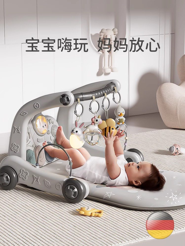 0-1 yaş arası yeni doğulmuş körpələr və uşaqlar üçün Alman körpə oyuncaq idman zalı gəzinti cihazı 2-si 1-də tənzimlənən erkən təhsil cihazı