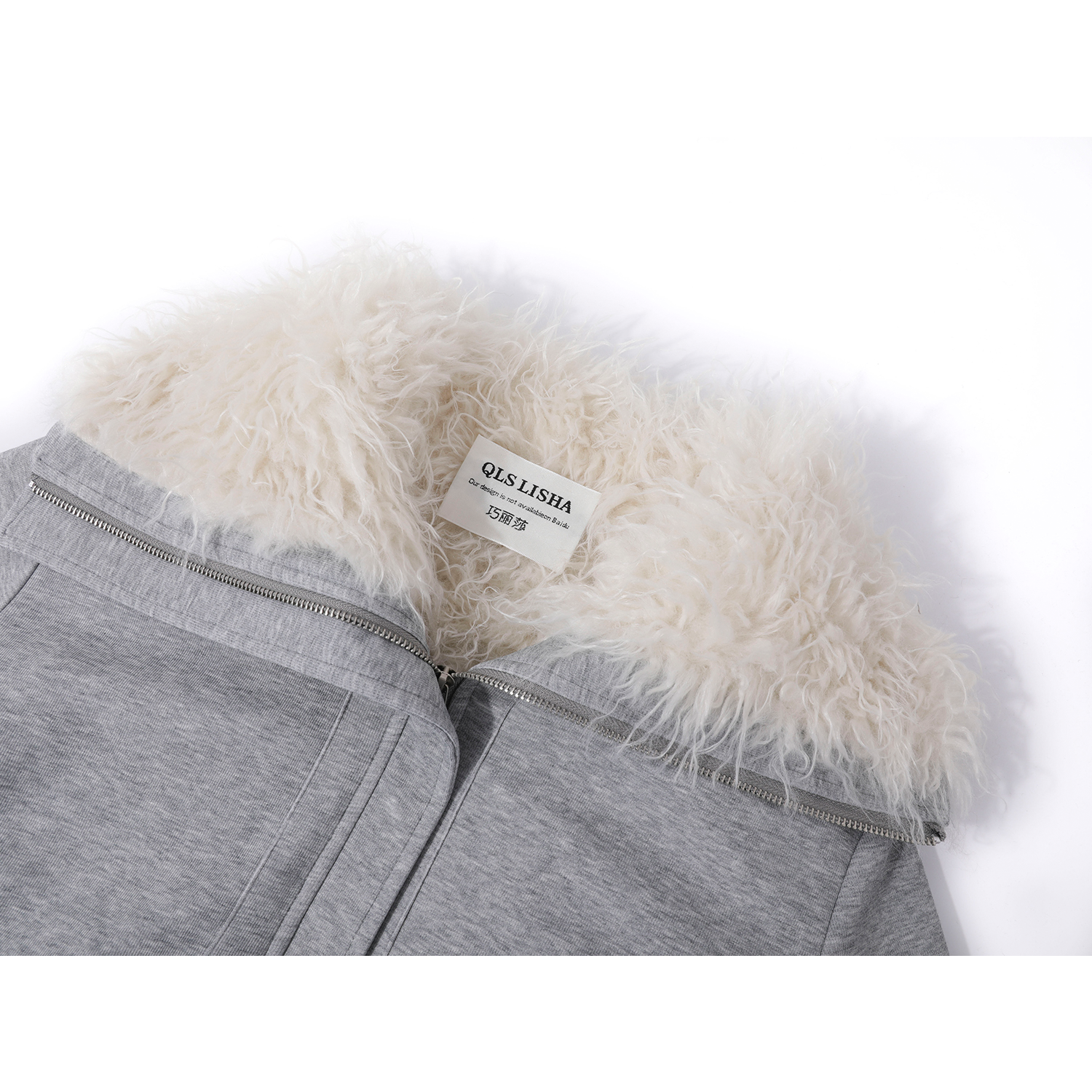 Cholisa Qadınlar üçün Yun Astarlı Qalın Sviter, Payız/Qış 2025 Yeni Populyar Boz Tənbəl Stil Quzu Yunlu Palto