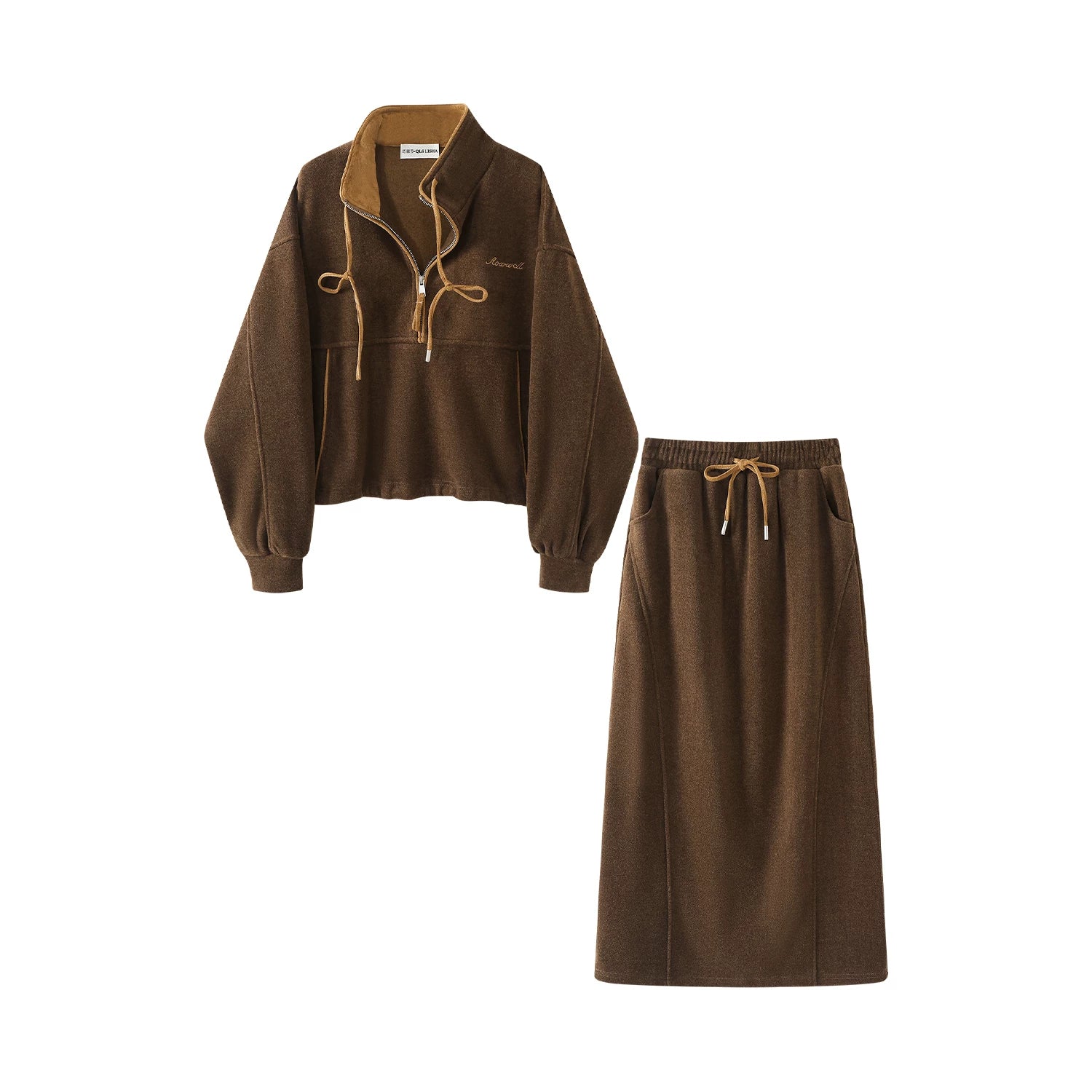 Cholisa Qadınlar üçün Qalın Yun Sviter Dəsti, Qış Koreya Qəşəng Yaşlanma Əzələsi, 2025 Super Populyar İki Parçalı Dəst