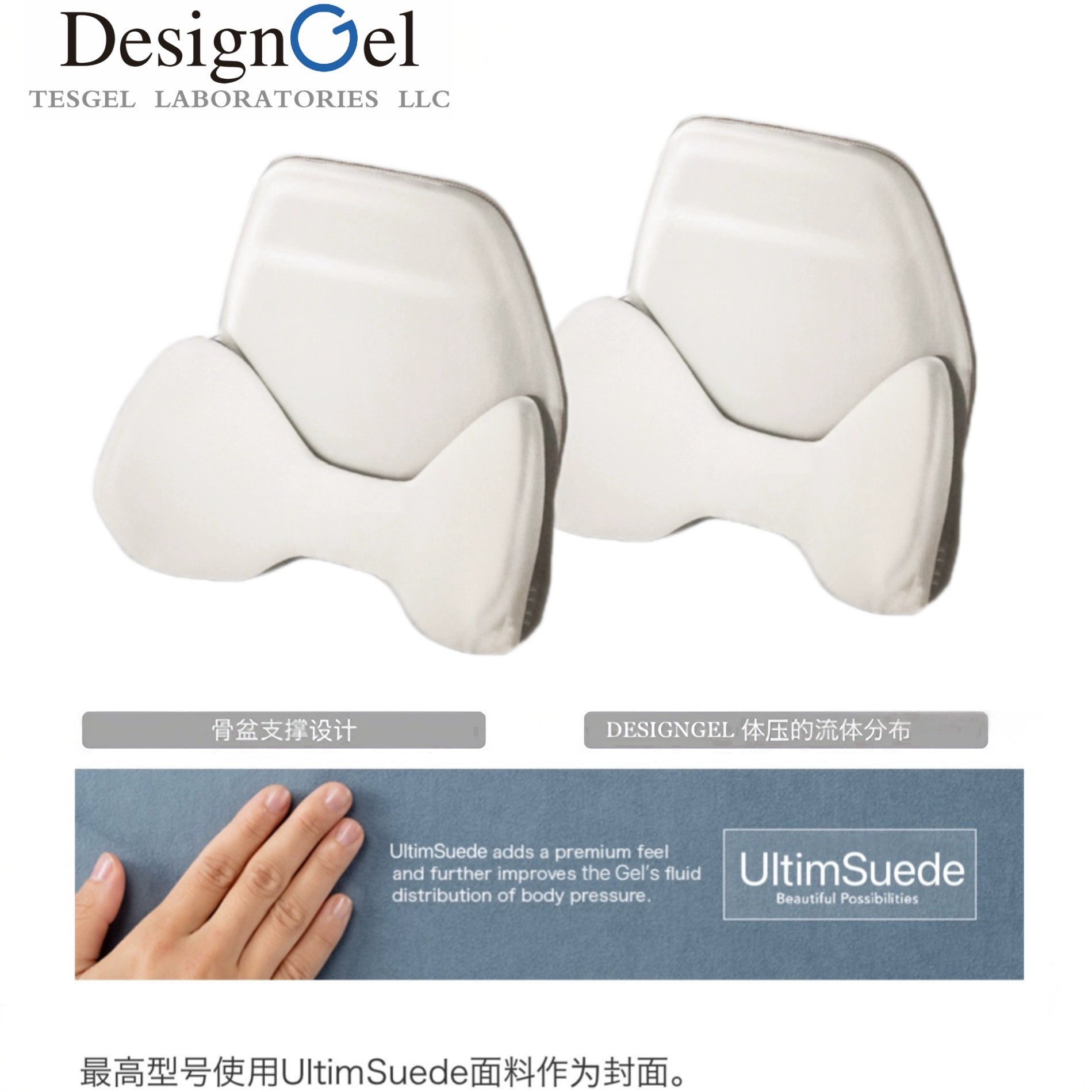 Designgel Gel Arxa Dəstəyi İkiqat Dəstək Strukturu Dizayn 3.1 Avtomobil Arxa Yastığı Bel Dəstəyi üçün Orijinal Daxili Əsas