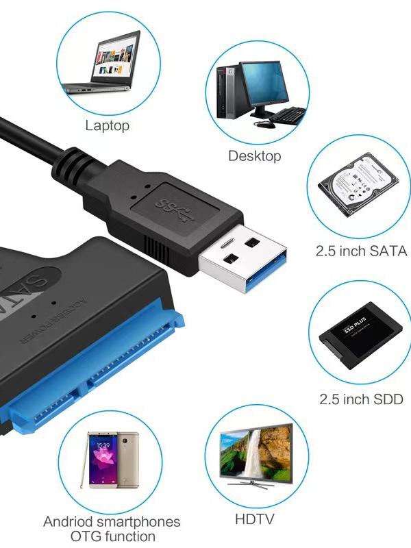 USB asan sürücü kabeli usb3.0-dan sata kabelə 2,5 düymlük sabit disk kabeli 0,16 metr yüksək sürətli çevirmə kabeli