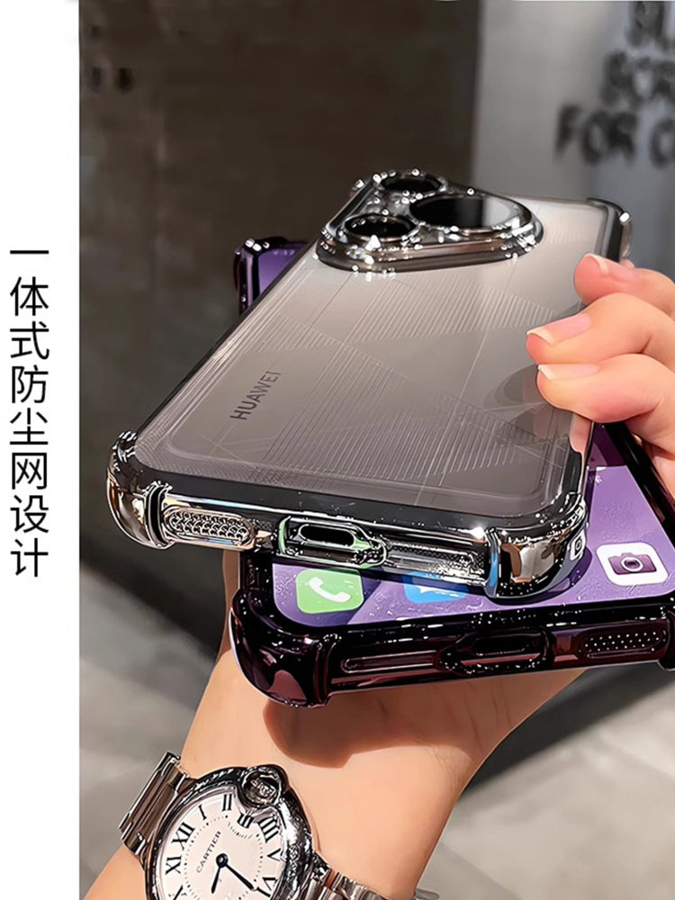 Dördbucaqlı hava yastıqları Huawei Pura90Promax mobil telefon qutusu, silikon mate80Pro obyektiv, hər şey daxil olmaqla, düşməyə qarşı mate70pro şəffaf p50 kişi sadə qadın p70pro + qabaqcıl m40 dəsti üçün uyğundur
