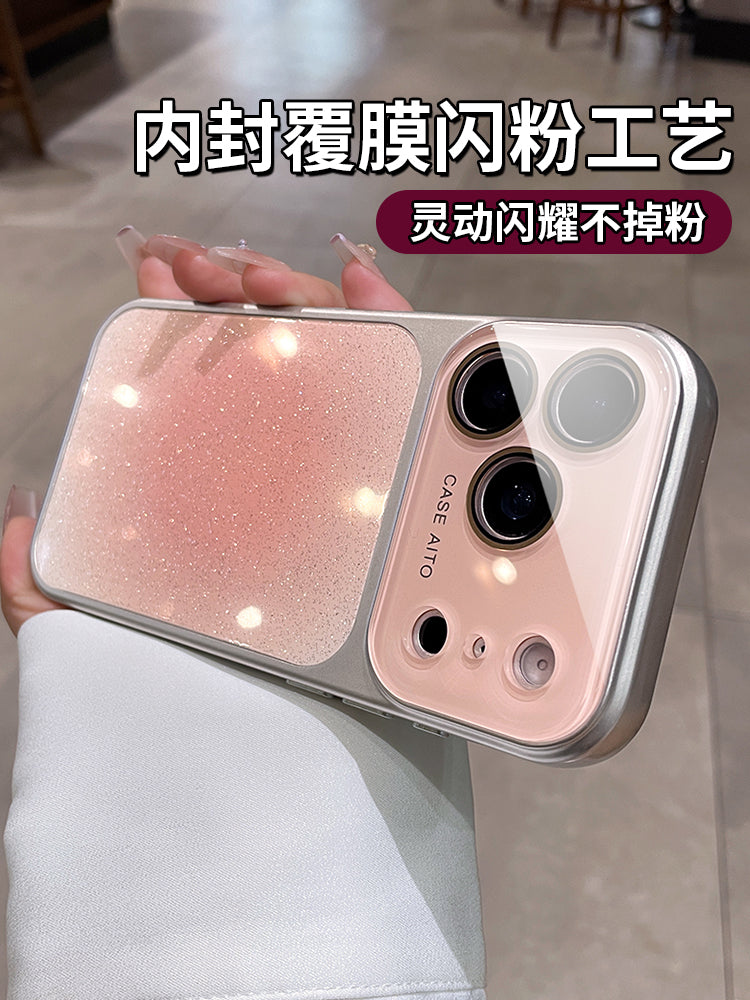 Apple 17promax mobil telefon qutusu üçün uyğundur, yeni iphone16pro ikincidən 17-yə qədər böyük pəncərə kamerası açarı hər şey daxil olmaqla 15 ləkələnmiş gradient parıltısı 14:00 yüksək səviyyəli niş yüngül lüks qadın gözəl görünüşlü qutu