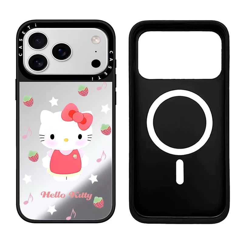 CASE Hello Kitty Hamburger Etiket Telefon Qutusu, iPhone 17 Pro Max Telefon Qutusu ilə Uyğundur 16/15/14 Plus, Trend Brend, Populyar Onlayn Məşhur Stil, Maqnit Əlavəsi