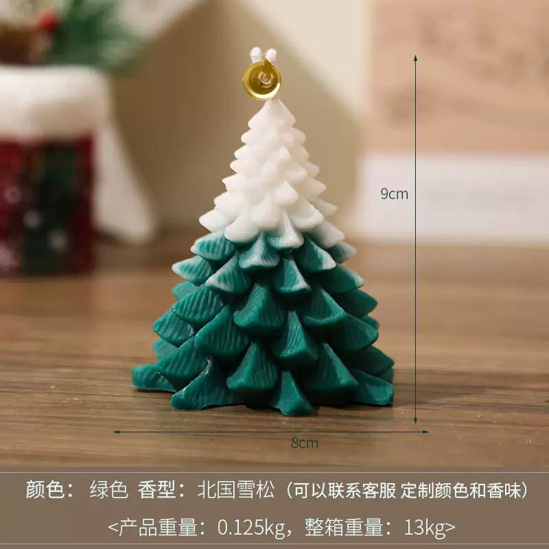 Christmas tree scented candle, holiday gift and home decorationChristmas