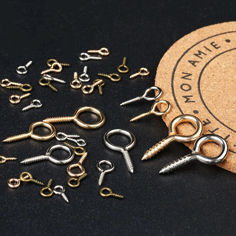 Qoyun gözü dırnaqları, buynuz vintlər, üzüklər, qoyun gözü üzüklər, özünü vuran kulon, yapışqan DIY əl işi zərgərlik, metal aksesuarlar materialları