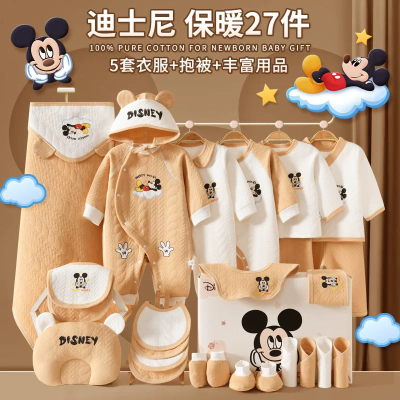 Disney təmiz pambıqdan hazırlanmış payız və qış üçün hədiyyə geyim dəsti, yeni doğulmuş körpələr, körpələr və bir aydan yuxarı körpələr üçün.