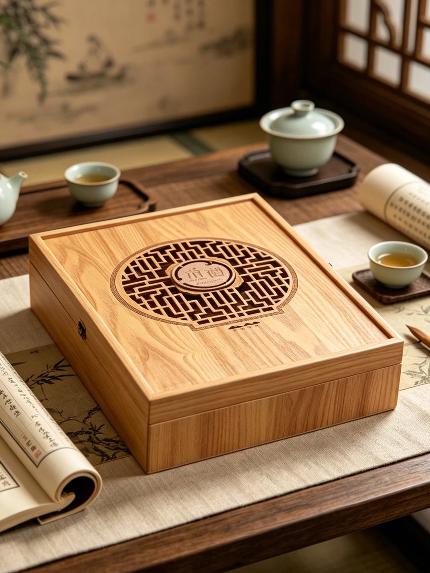 Universal çay qablaşdırma hədiyyə qutusu qalay taxta taxıl qara çay boş qutu Longjing qaya çayı yaşıl çay Biluochun hədiyyə qutusu